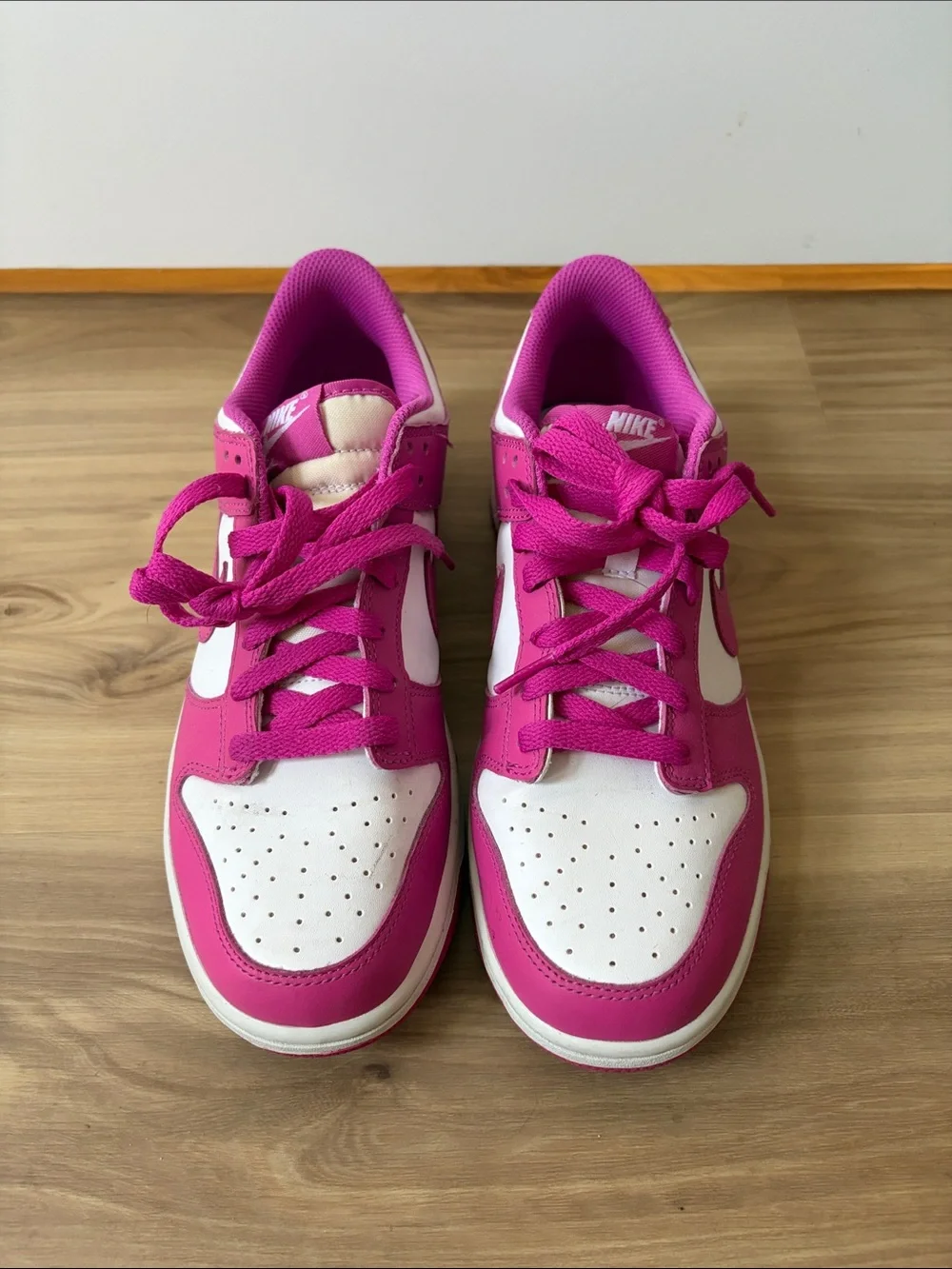 Nike White and Hot Pink Low-Top Sneakers